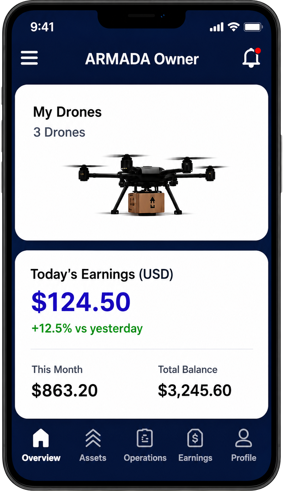 Armada owner app — Owner overview