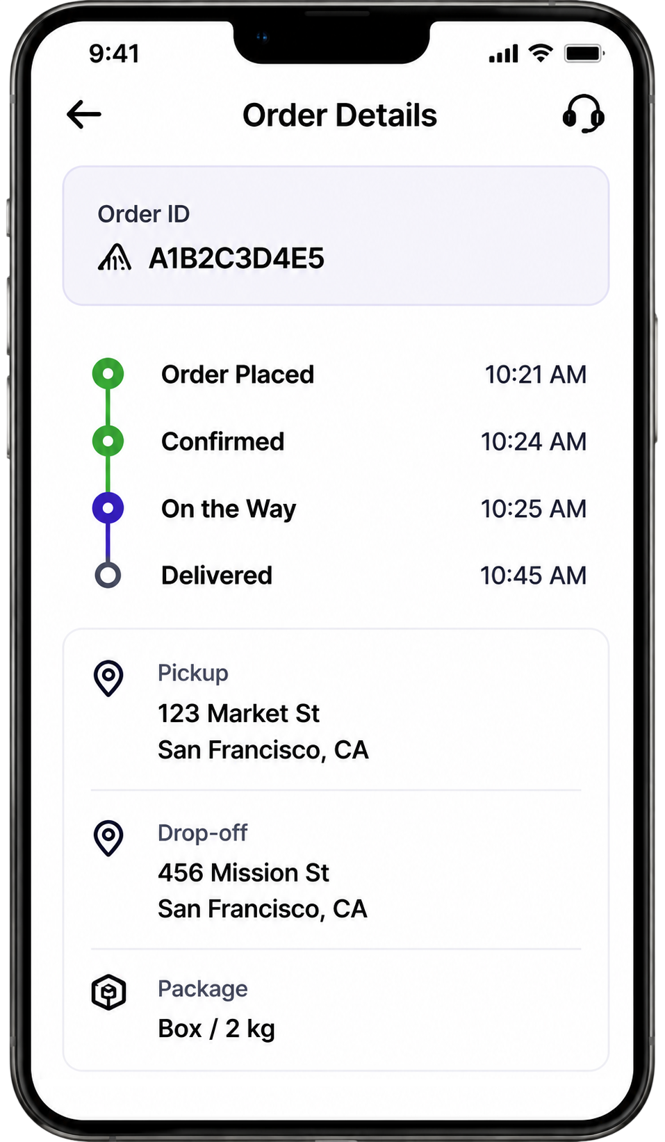 Armada consumer app — Order details